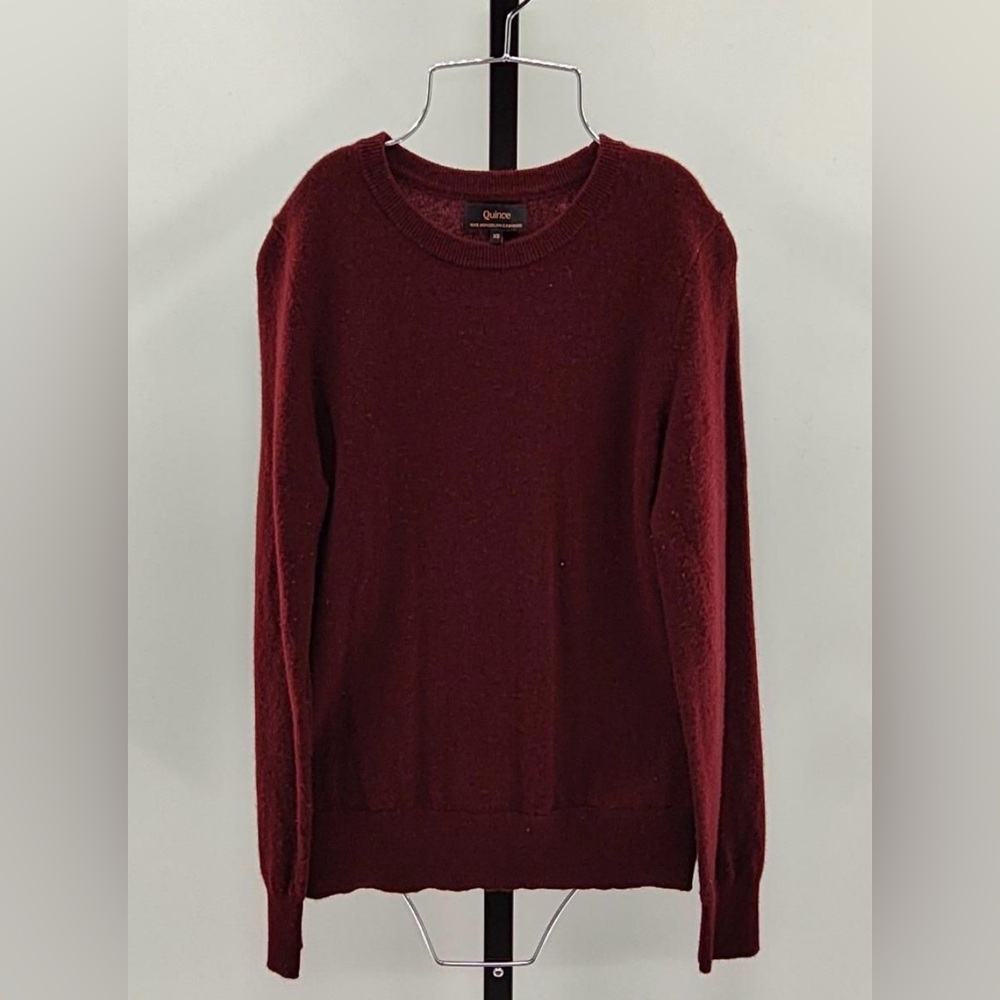 Quince NWOT Mongolian Cashmere Crewneck Sweater Burgundy Lightweight Layer